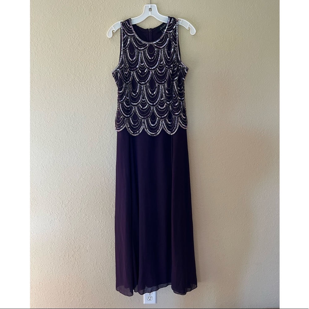 J Kara Embellished A-Line Gown